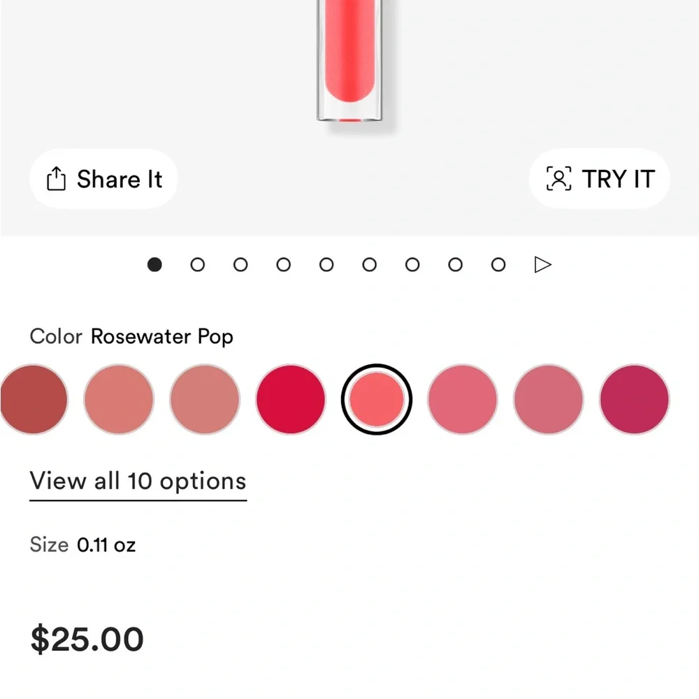 NWT Clinique Pop Plush Creamy Lip Gloss in Rosewater Pop Soft Pink Full Size